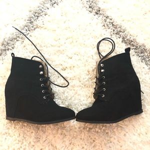 Black lace up bootie